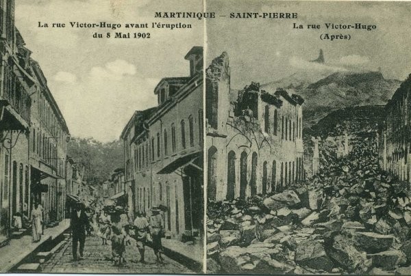 La rue Victor-Hugo avant et aprs l'explosion