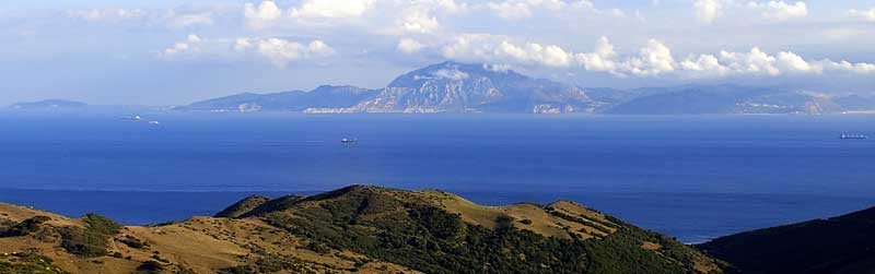 Le dtroit de Gibraltar vu depuis les ctes d'Espagne