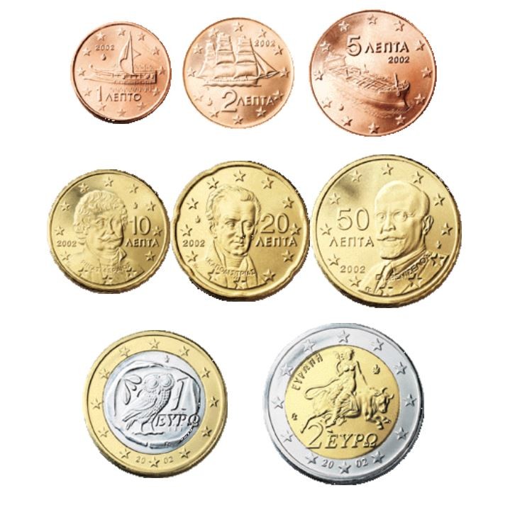 Les pices d'euros grecques