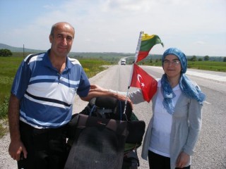 Avec un marathonnien turc et sa femme