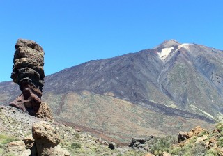 La montagne du Teide vue depuis la base du cratre