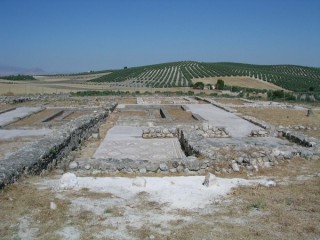 Photo des ruines d'une villa romaine au pied de...