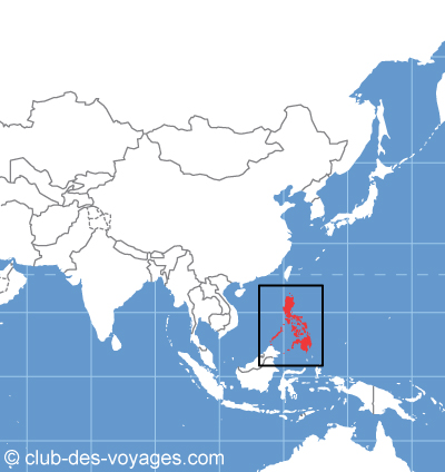 Situation géographique des Philippines - Club des Voyages