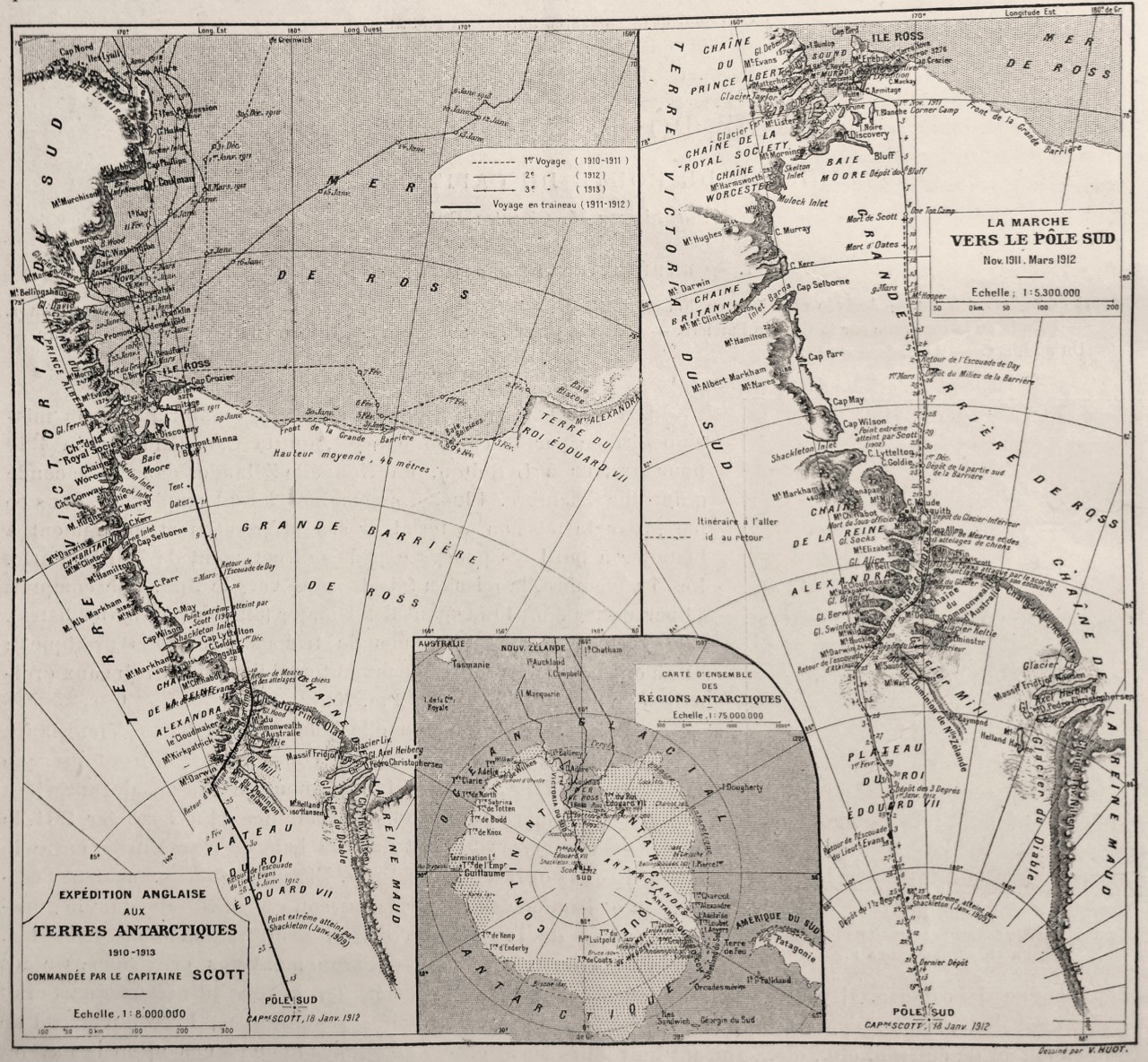 Carte des rgions antarctiques