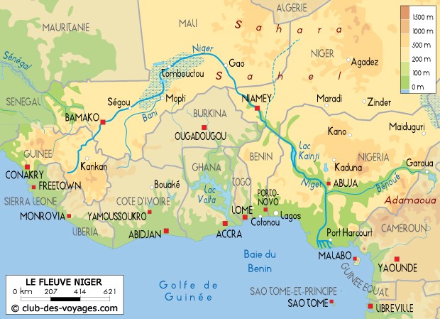 Carte du fleuve Niger