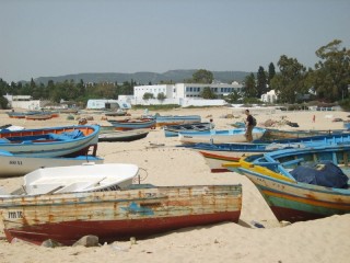 Bateau de pche sur la plage