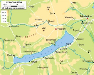 Carte du lac Balaton