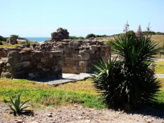 Photo de la plage de Bolonia et des ruines...