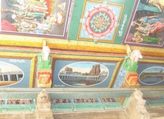 Encore plus prs, peintures reprsentant tous les temples du Tamil Nadu