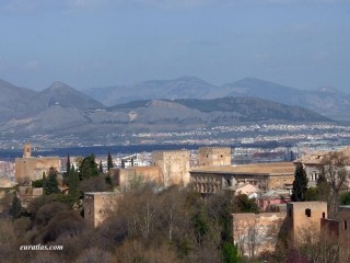 Grenade, l'Alhambra vu du sud