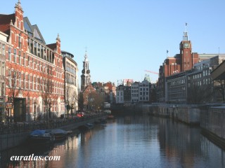 Le canal de Singel à Amsterdam