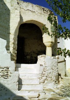 Lefkes - Porche d'une maison