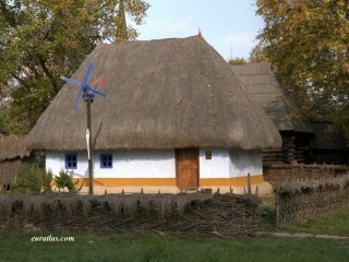 Maison au toit de chaume de Transylvanie