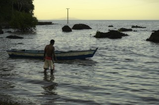 Pêcheur sur l'île d'Ovalau