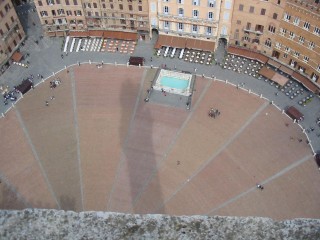 Piazza del Campo vue de la torre del Mangia