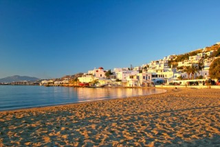 Plage de Mykonos le soir