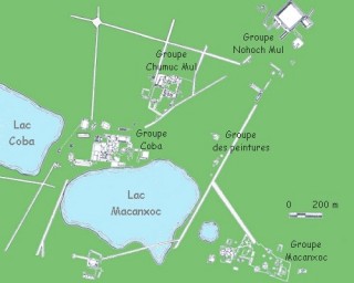 Plan du site de Coba