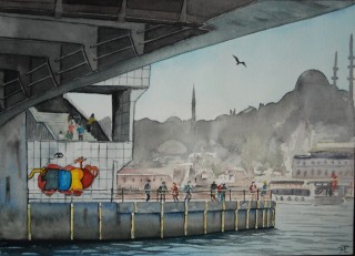 Sous le pont de galata