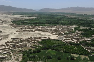 Vue aérienne de Mohammad Agha, province de Logar
