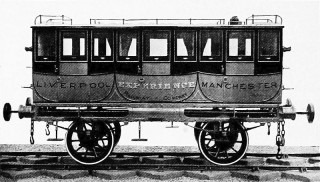 Wagon de la premire ligne de chemin de fer Liverpool-Manchester