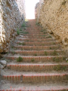 Escalier conduisant aux tages suprieurs de la...