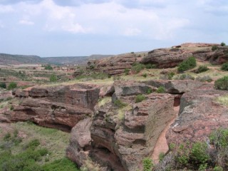 Vue des ruines antiques de Tiermes (Castille-Lon)