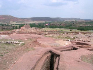 Vue des ruines antiques de Tiermes (Castille-Lon)