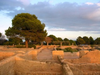 Ruines de villas dans la ville romaines