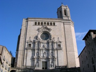 Gérone (Catalogne) - Façade de la cathédrale de Gé...