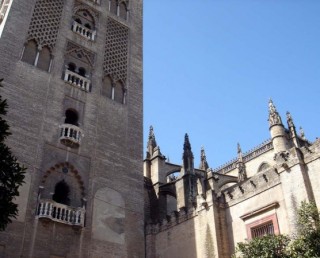 Photo de la Giralda et de la Cathdrale de Sville...