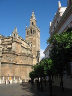 Photo de la Giralda et de la Cathdrale de Sville...