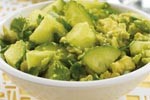 Entrée: Salade de concombre et d'avocat