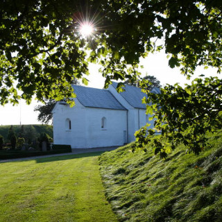 Tumulus, pierres runiques et église de Jelling