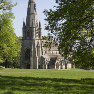 Parc de Studley Royal avec les ruines de l'abbaye de Fountains