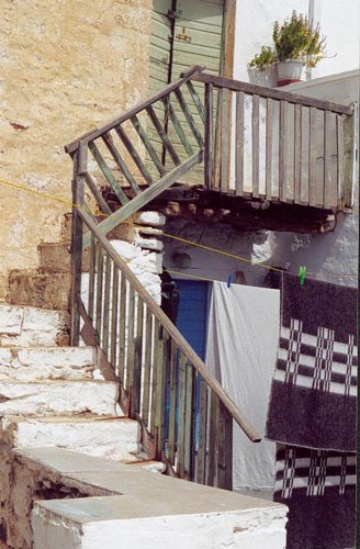 Balustrade en bois à Kastro
