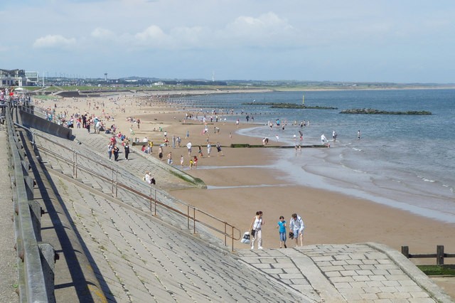 La plage d'Aberdeen sur la mer du Nord.