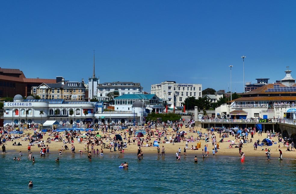 La plage ouest de Bournemouth