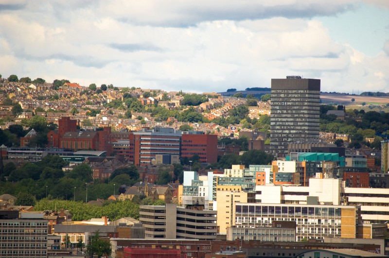 Vue sur Sheffield et son université