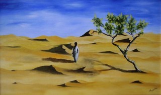 Arbre du ténéré en peinture