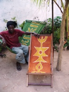 Chaise et hamac en batik
