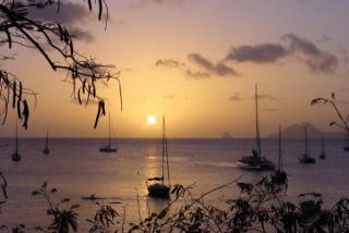 Coucher de soleil sur la baie de Sainte-Anne