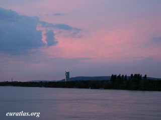 Coucher de soleil sur le Danube