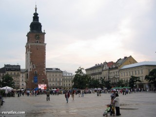 Cracovie, le beffroi de l'ancien hôtel de ville