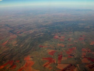 La cratère vu d'avion
