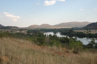 La rivière Vaal sur le site d'impact météorique...