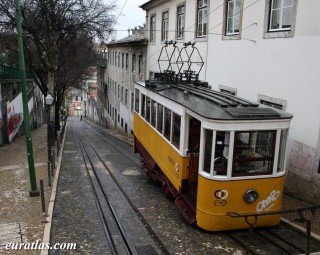 Le funiculaire Elevador da Gloria à Lisbonne