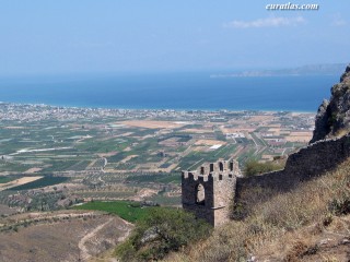 Le golfe de Corinthe depuis l'Acrocorinthe