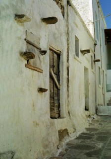 Lefkes - Façade d'une maison - Détail