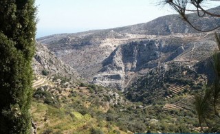 Paysage de collines et cultures en terrasse