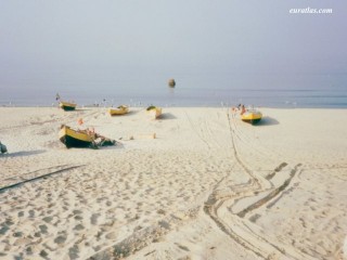 Plage de la Baltique sur la presqu'île de la Vistule
